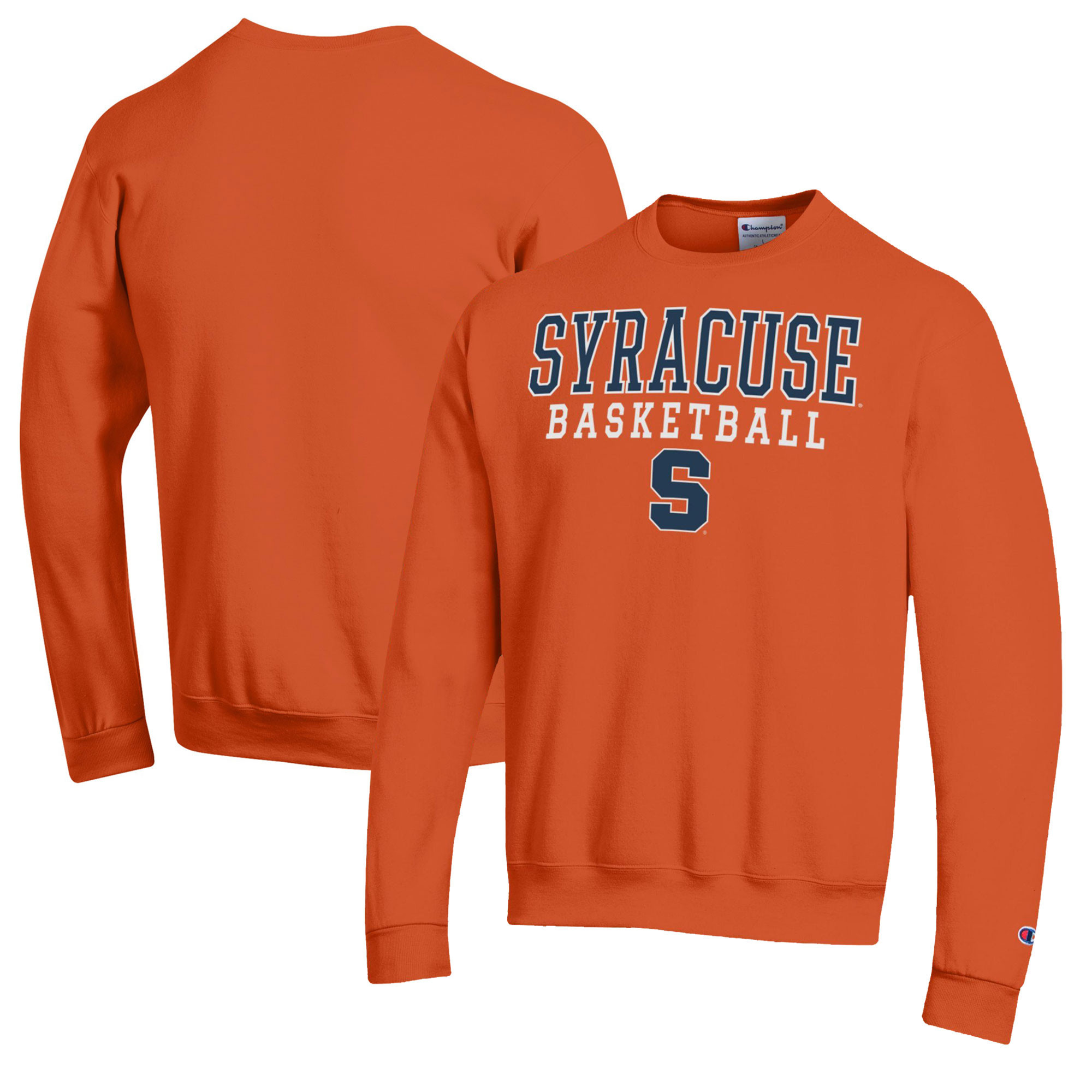 Men's Champion Orange Syracuse Orange Basketball Stack Pullover Crewneck Sweatshirt | Fanatics