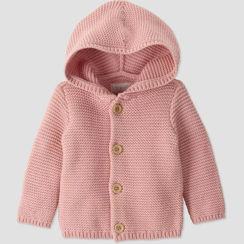 little Planet By Carter's Baby Girls' Organic Cotton Hooded Sweater - Pink | Target