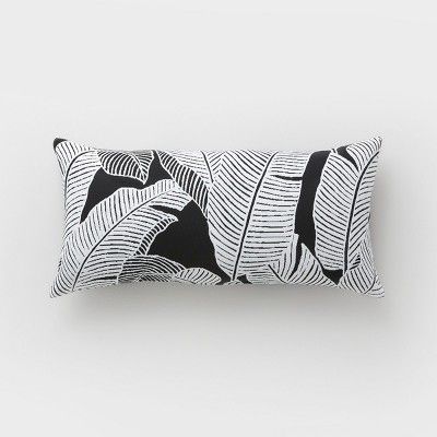 Oversize Lumbar Mod Palm Outdoor Pillow Black - Project 62™ | Target