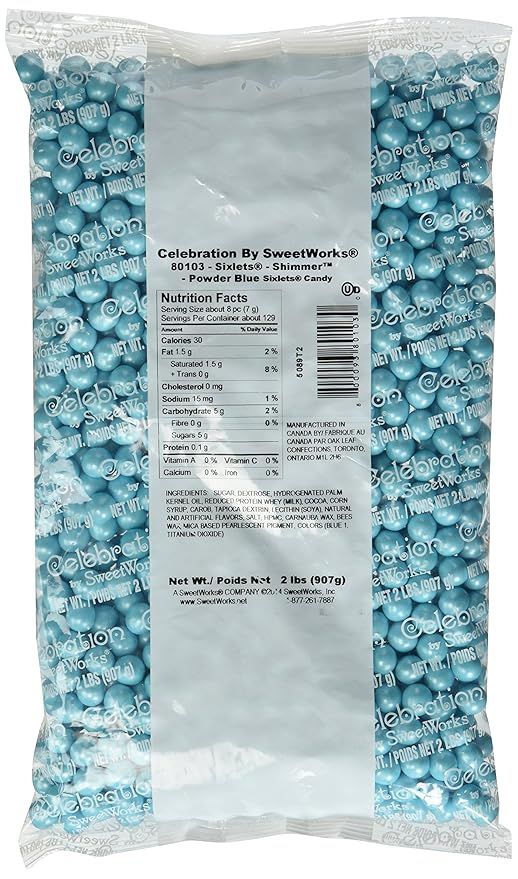 Sweetworks Sixlets Shimmer Powder, Blue, 2 Pound | Amazon (US)