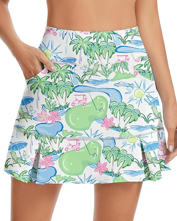 WOWENY Women's Athletic Tennis Skorts Skirts for Women Running Golf Skort with Pockets | Amazon (US)