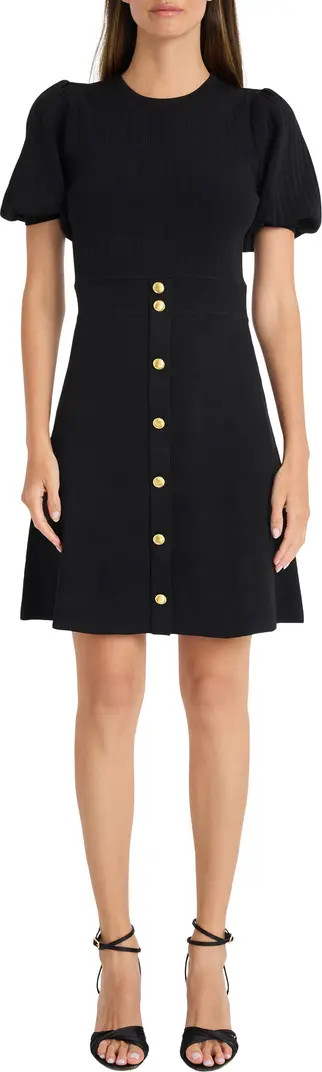 Button Puff Sleeve Sweater Dress | Nordstrom