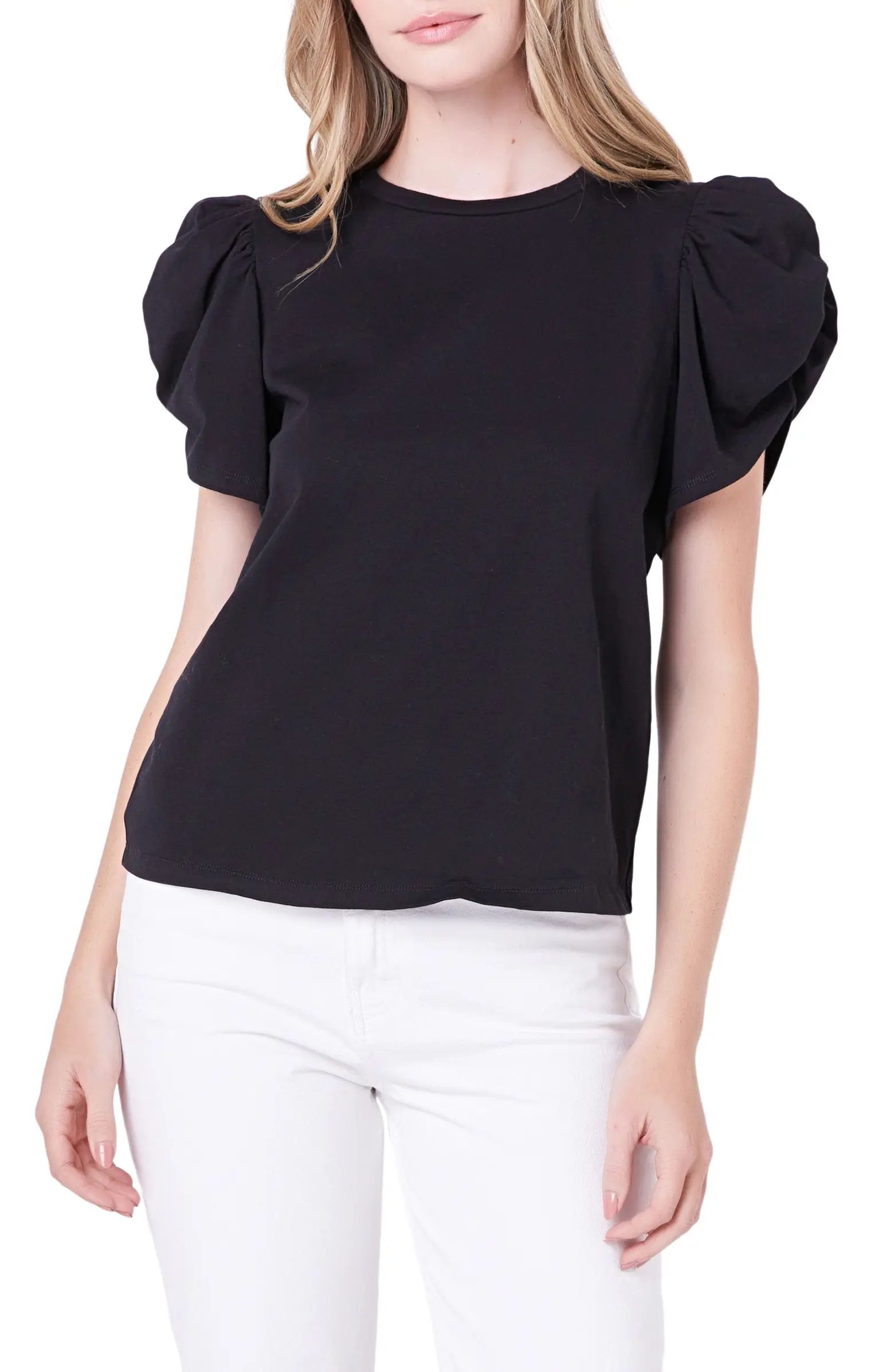 English Factory Gathered Sleeve Knit Top | Nordstrom | Nordstrom
