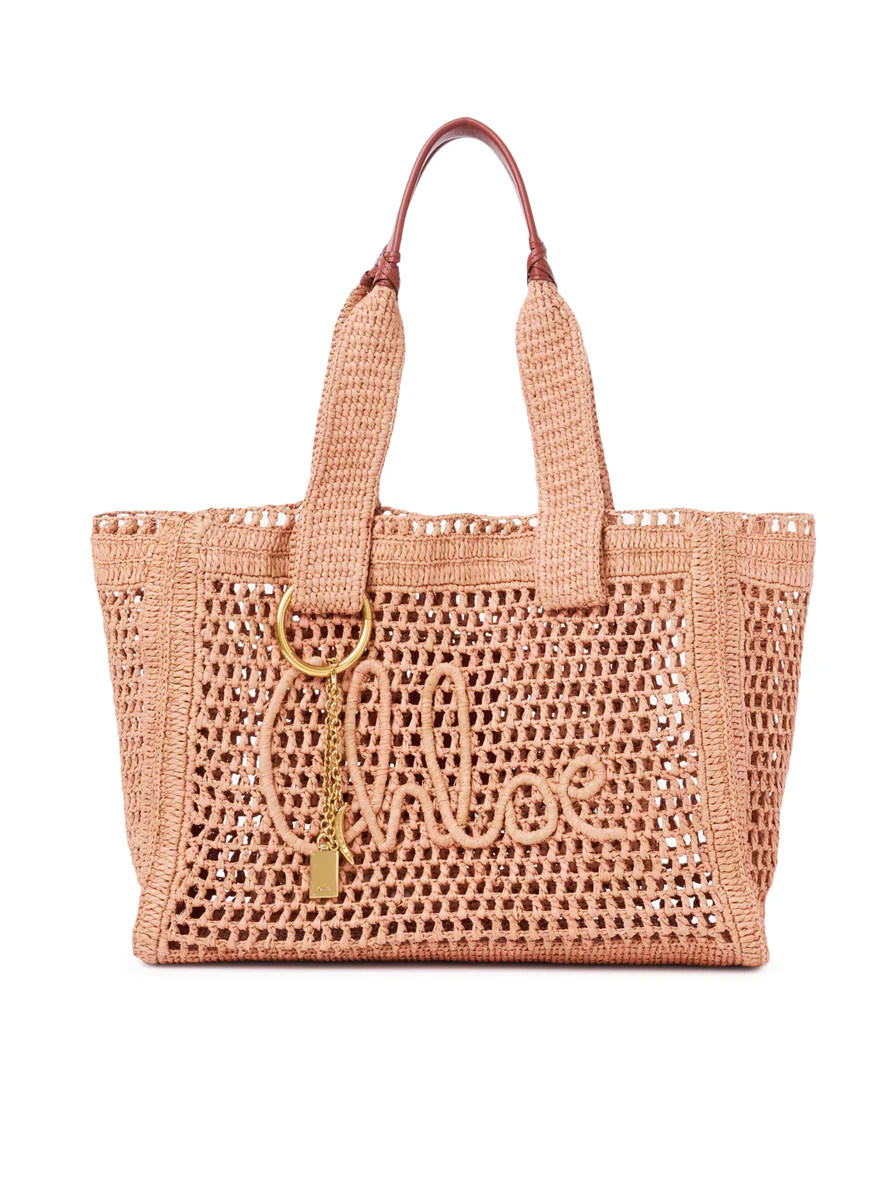 EAST-WEST SUMMER BANANA TOTE BAG IN RAFFIA | Suitnegozi INT