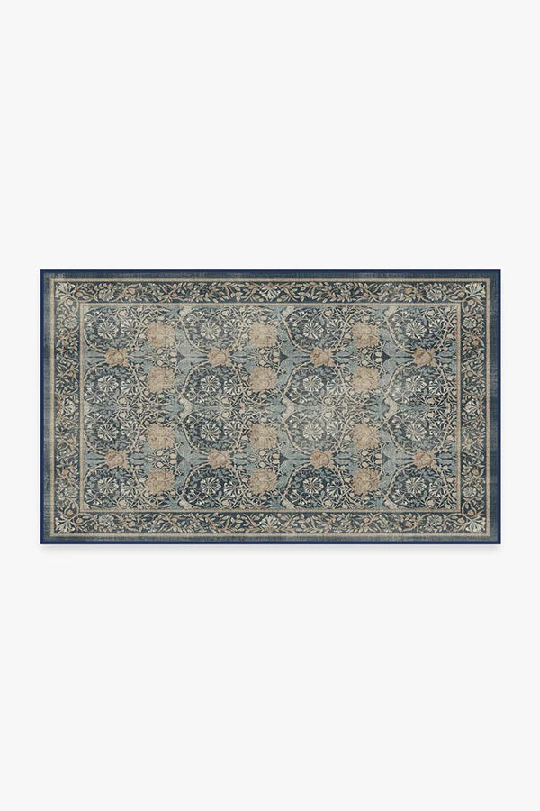 Honeysuckle & Tulip Indigo Rug by Morris & Co. | Ruggable US | Ruggable