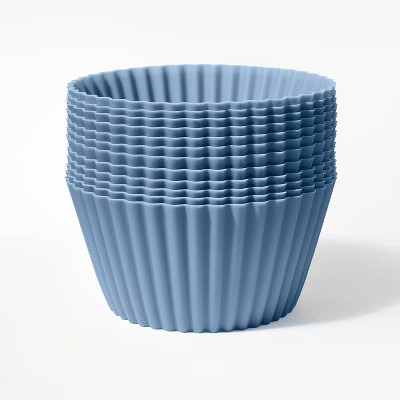 12ct Silicone Baking Cups Blue - Figmint™: Oven-Safe, BPA-Free, Dishwasher & Microwave-Safe Cup... | Target