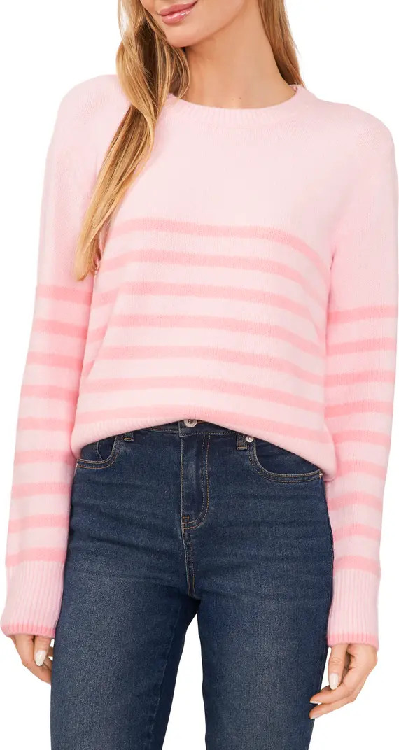 CeCe Stripe Crewneck Sweater | Nordstrom | Nordstrom