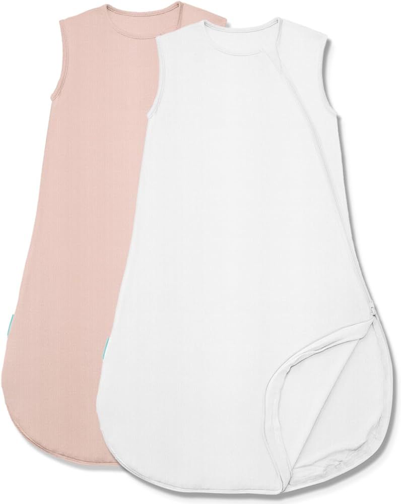 Bamboo Sleep Sack 0.5 Tog, Premium Soft Baby Sleeping Bag, 2-Way Child Safe Zipper Sleepsacks, Br... | Amazon (US)