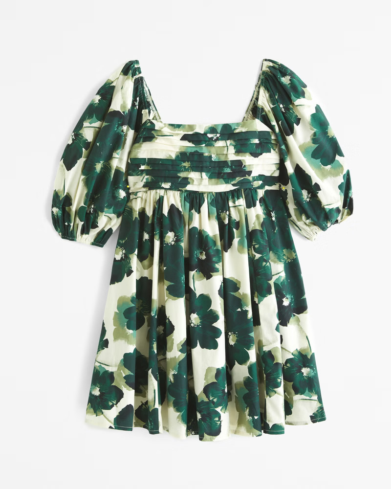 Emerson Poplin Puff Sleeve Mini Dress | Abercrombie & Fitch (US)