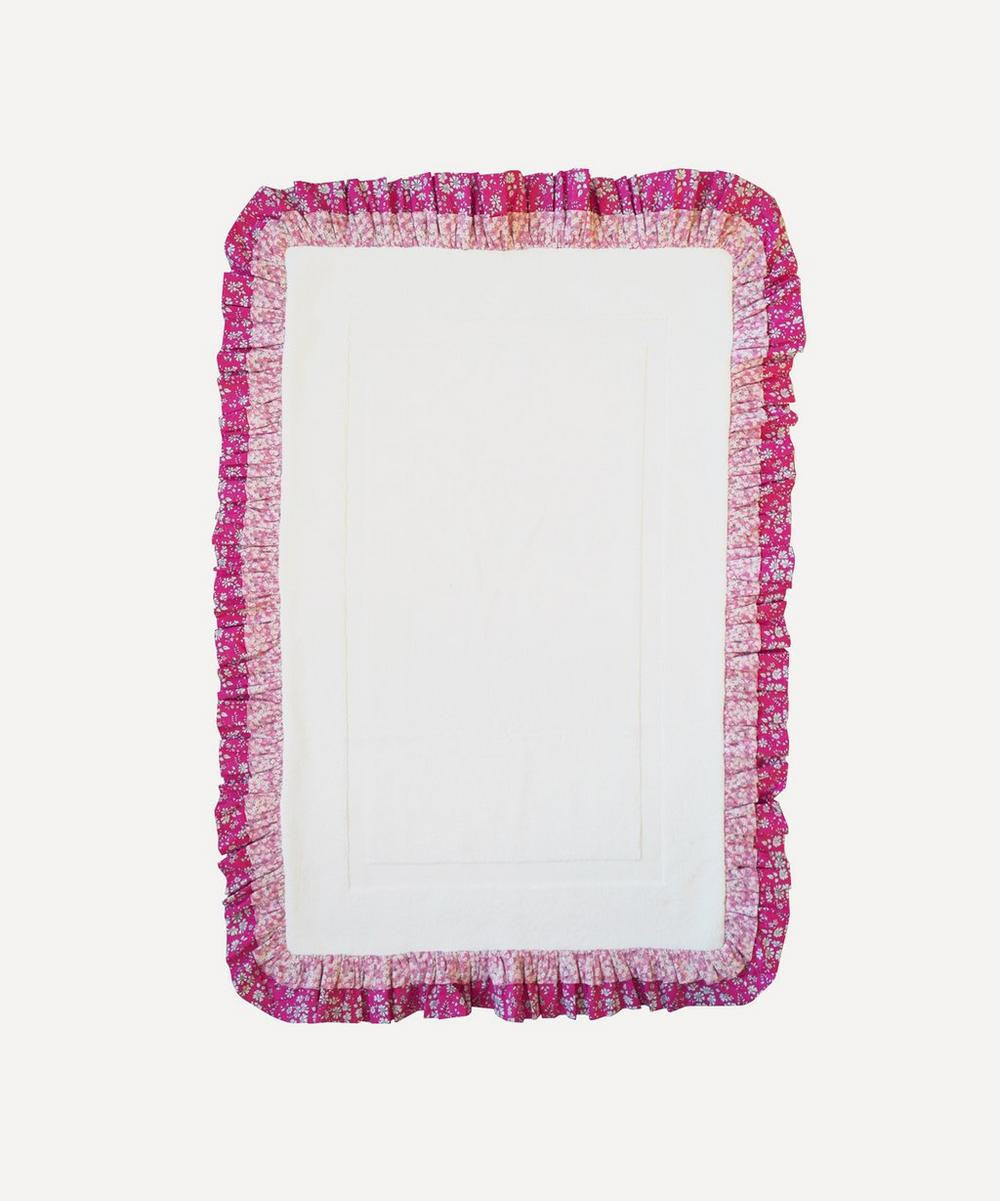 Coco & Wolf Mitsi Valeria Pink Double Ruffle Bathmat 86x53cm | Liberty London (UK)