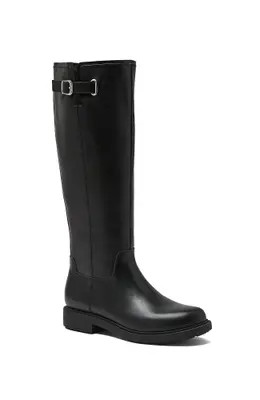 Lands' End Leather Knee High Riding Boots in Black Leather at Nordstrom, Size 8 | Nordstrom