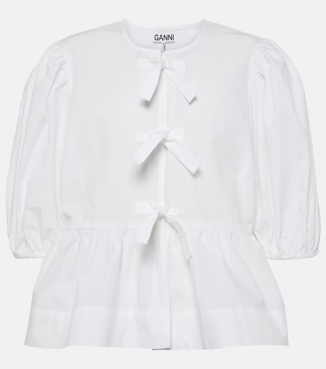 Bow-detail cotton poplin blouse | Mytheresa (UK)