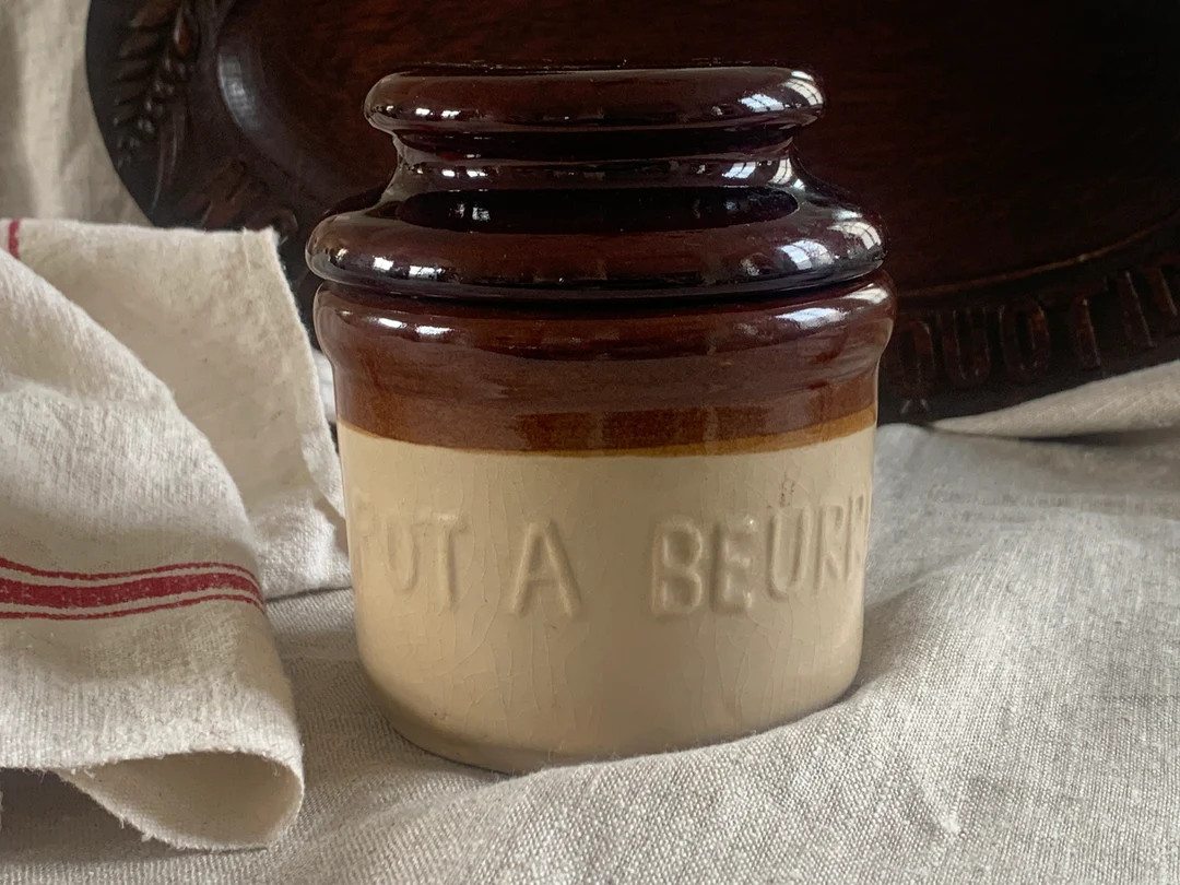 French Vintage Terracotta Butter Keeper Rustic Glaze Dish Cooler Storage Beurrier Crock French Ki... | Etsy (US)