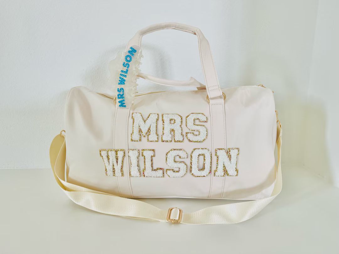Personalized Nylon Duffle Bag - Custom Nylon Duffle Bag - Travel Bag with Patches - Weekender Bag -  | Etsy (US)