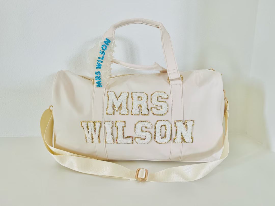 Personalized Nylon Duffle Bag - Custom Nylon Duffle Bag - Travel Bag with Patches - Weekender Bag -  | Etsy (US)