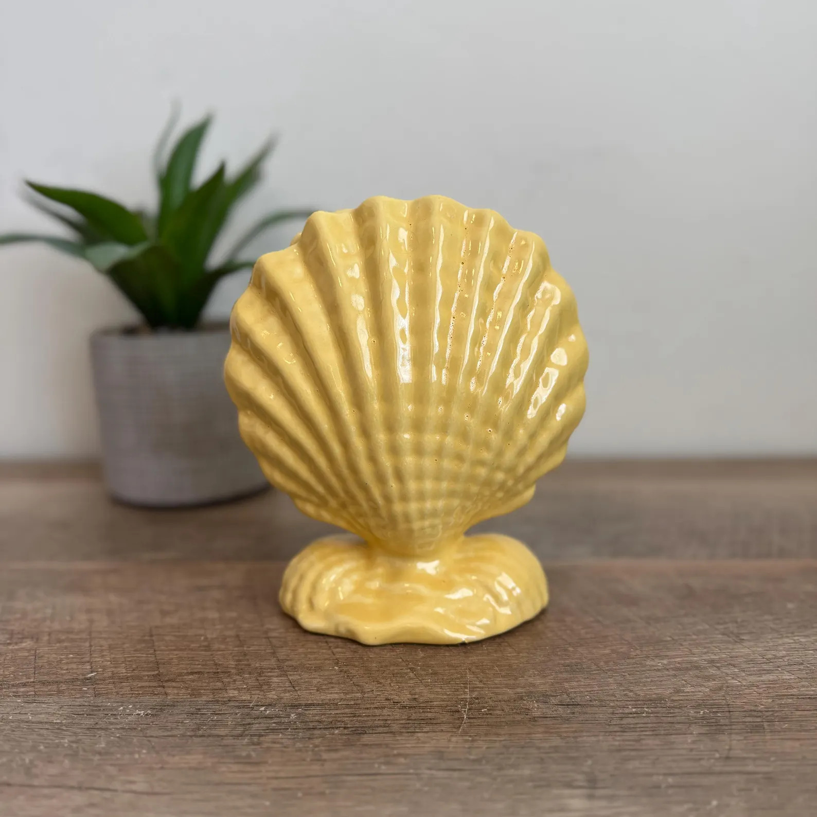 Vintage Seashell Vase | Yellow | Shell | Coastal Decor | Ceramic | - Etsy | Etsy (US)
