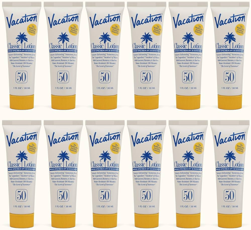 Vacation Mini Classic Lotion SPF 50, Water-Resistant, Mini Sunscreen Bulk Party Favor, Beach Must... | Amazon (US)