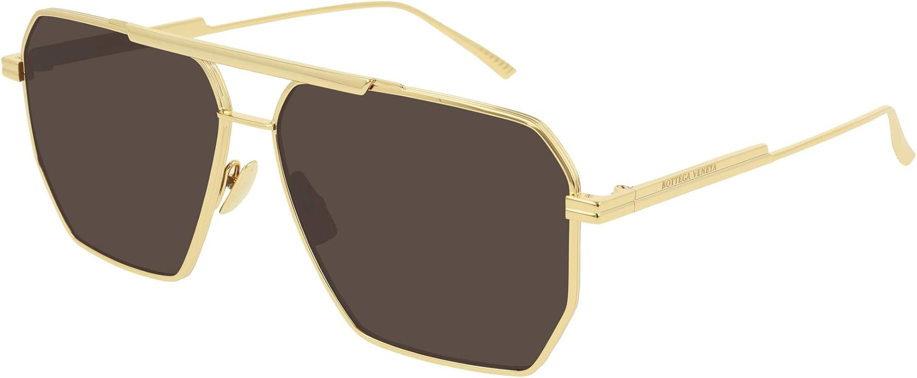 Bottega Veneta BV1012S GOLD/BROWN 60/13/145 men Sunglasses | Amazon (US)