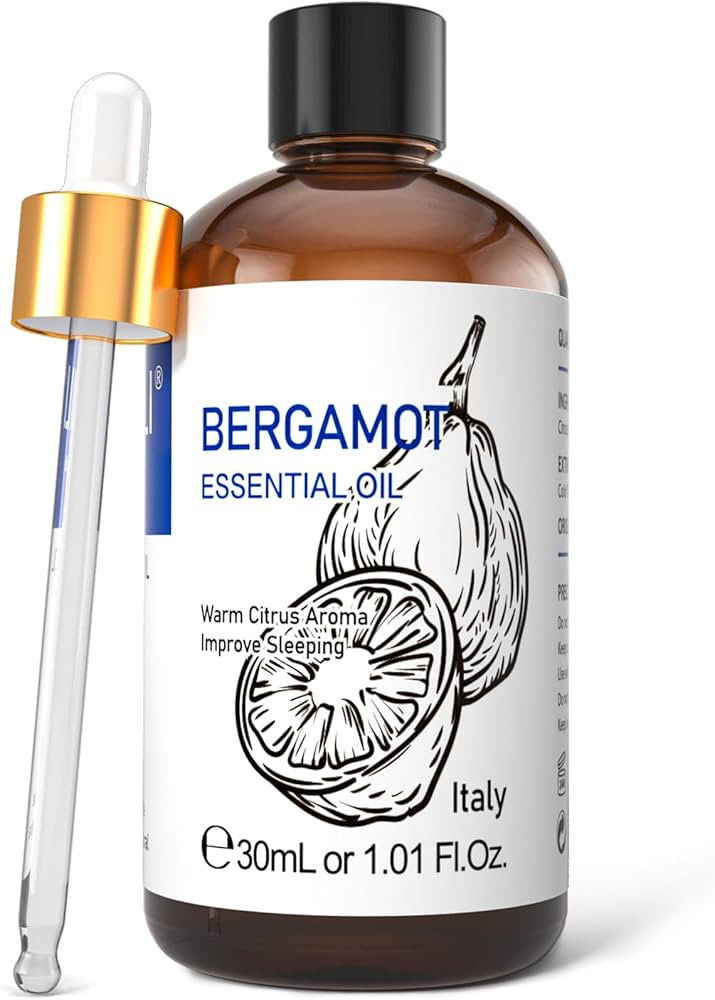 HIQILI Bergamot Essential Oil for Skin, Diffuser & Deodorize, 100% Pure and Natural - 1.01 Fl Oz | Amazon (US)