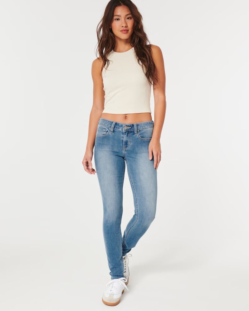 Low-Rise Medium Wash Super Skinny Jeans | Hollister (US)