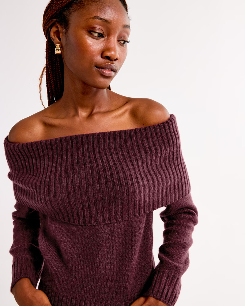 Women's Off-The-Shoulder Sweater | Women's New Arrivals | Abercrombie.com | Abercrombie & Fitch (UK)