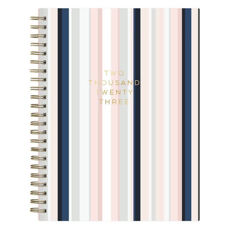 2023 Planner Notes Matte Weekly/Monthly 5.875&#34;x8.625&#34; Satin Stripe - Stay Chic for Blue S... | Target