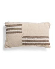 14x24 Cotton Woven Texture Striped Pillow | TJ Maxx