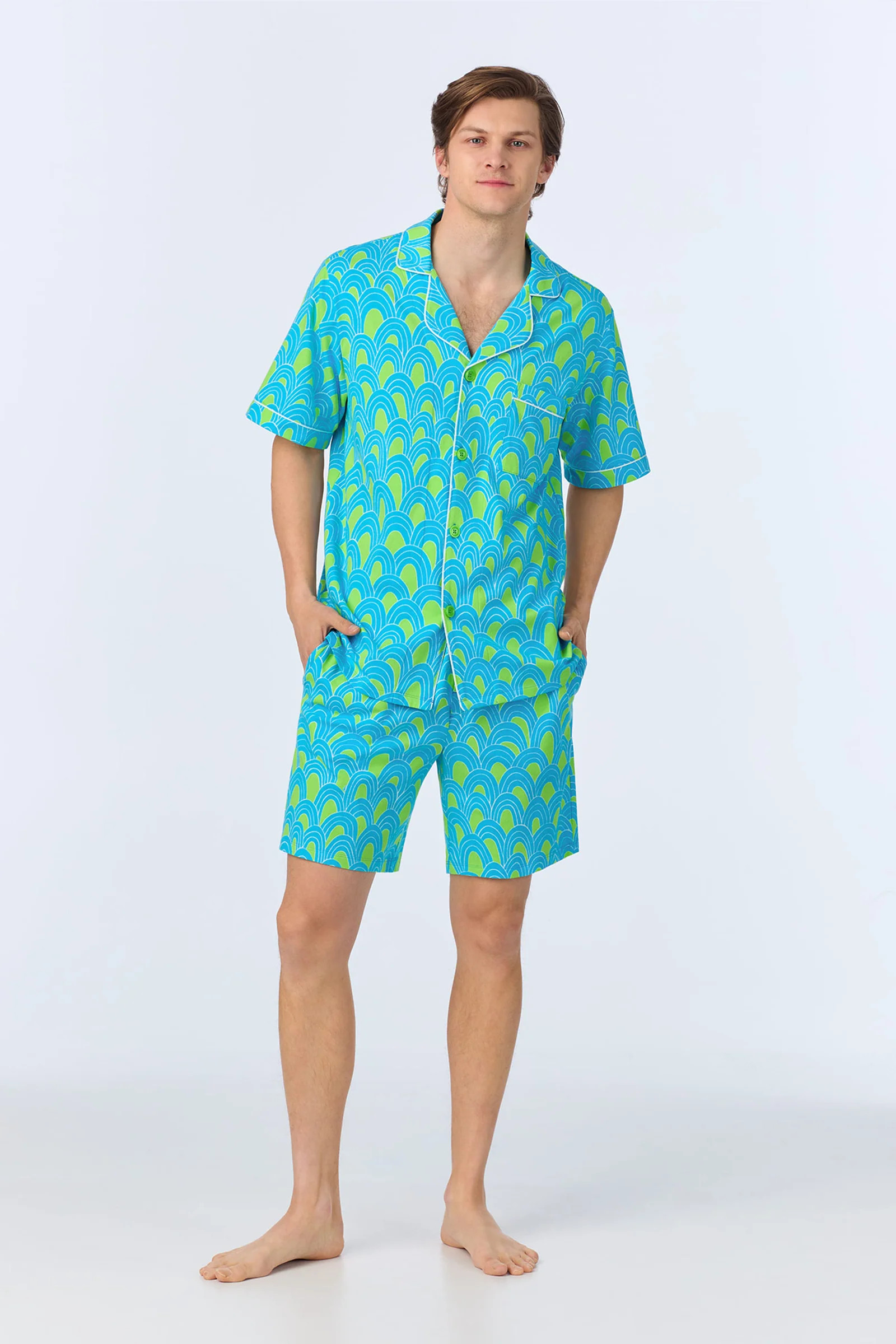Men's Boxer PJ Set - Geo Stretch Jersey | Trina Turk