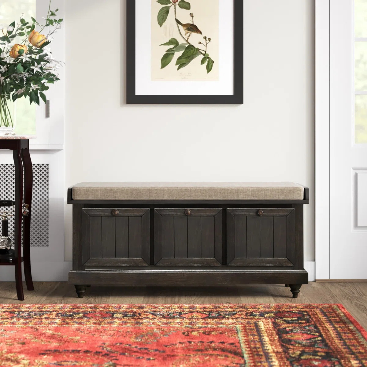 Oakham Linen Upholstered Storage Bench | Wayfair North America