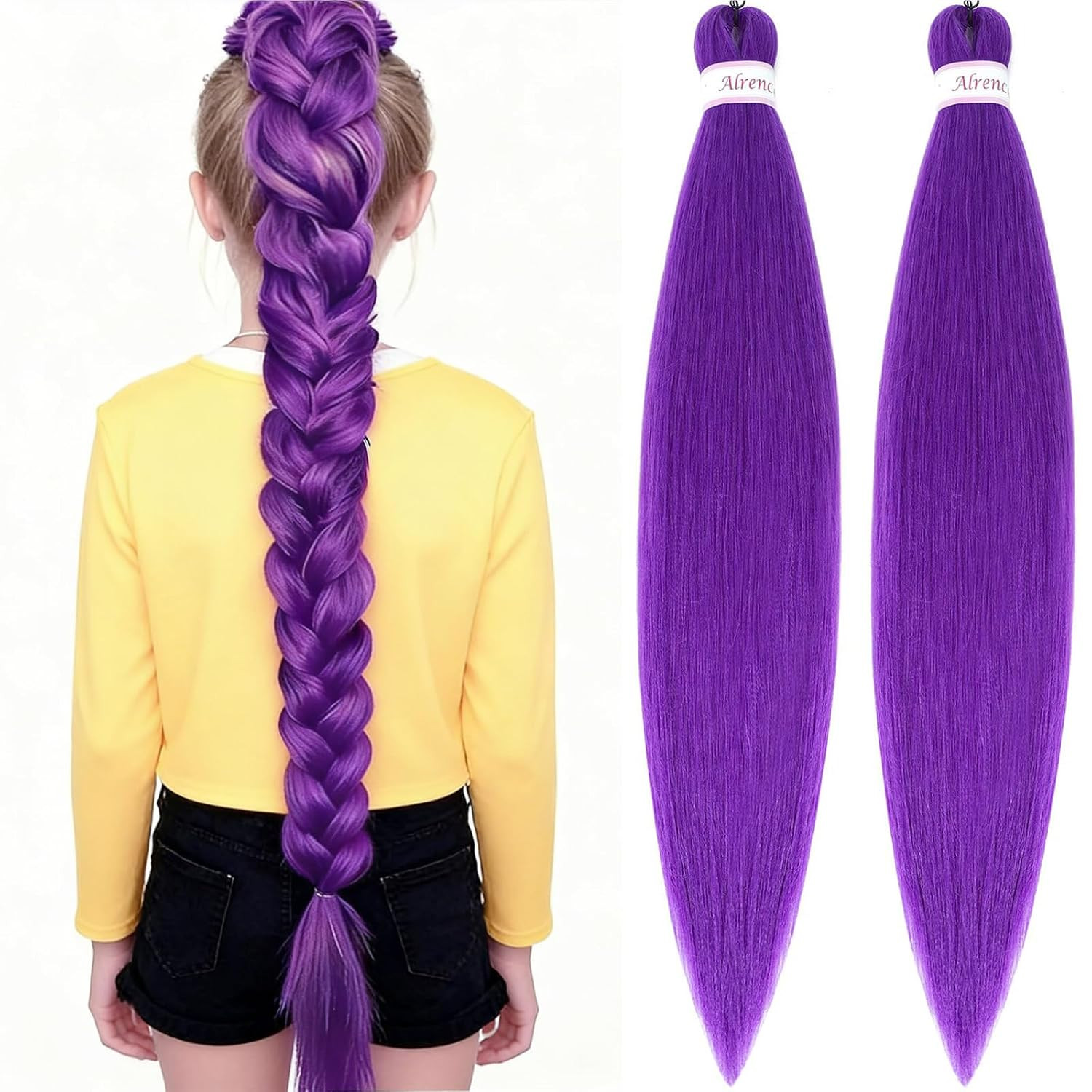Alrence Purple Braiding Hair Pre Stretched 30 Inch Braids Extensions | Amazon (US)