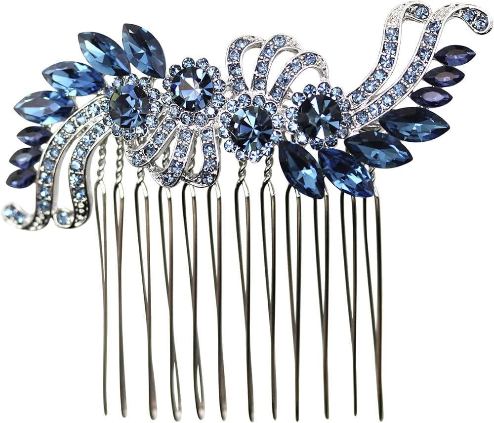 Faship Navy Blue Crystal Hair Comb | Amazon (US)