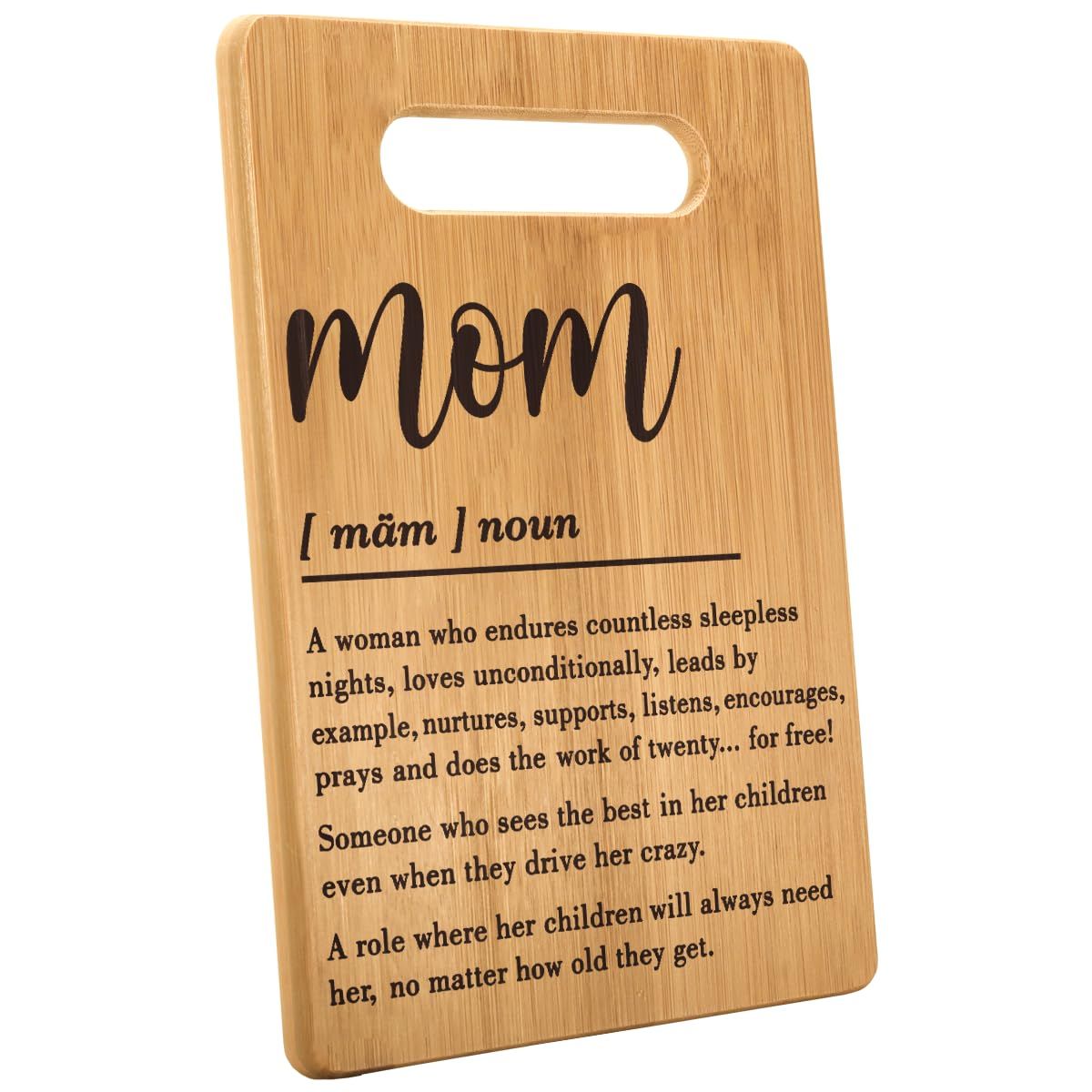 Amazon.com: Gifts for Mom Birthday Unique Idea, Mom Definition Cutting Board, New Mom Gifts from ... | Amazon (US)