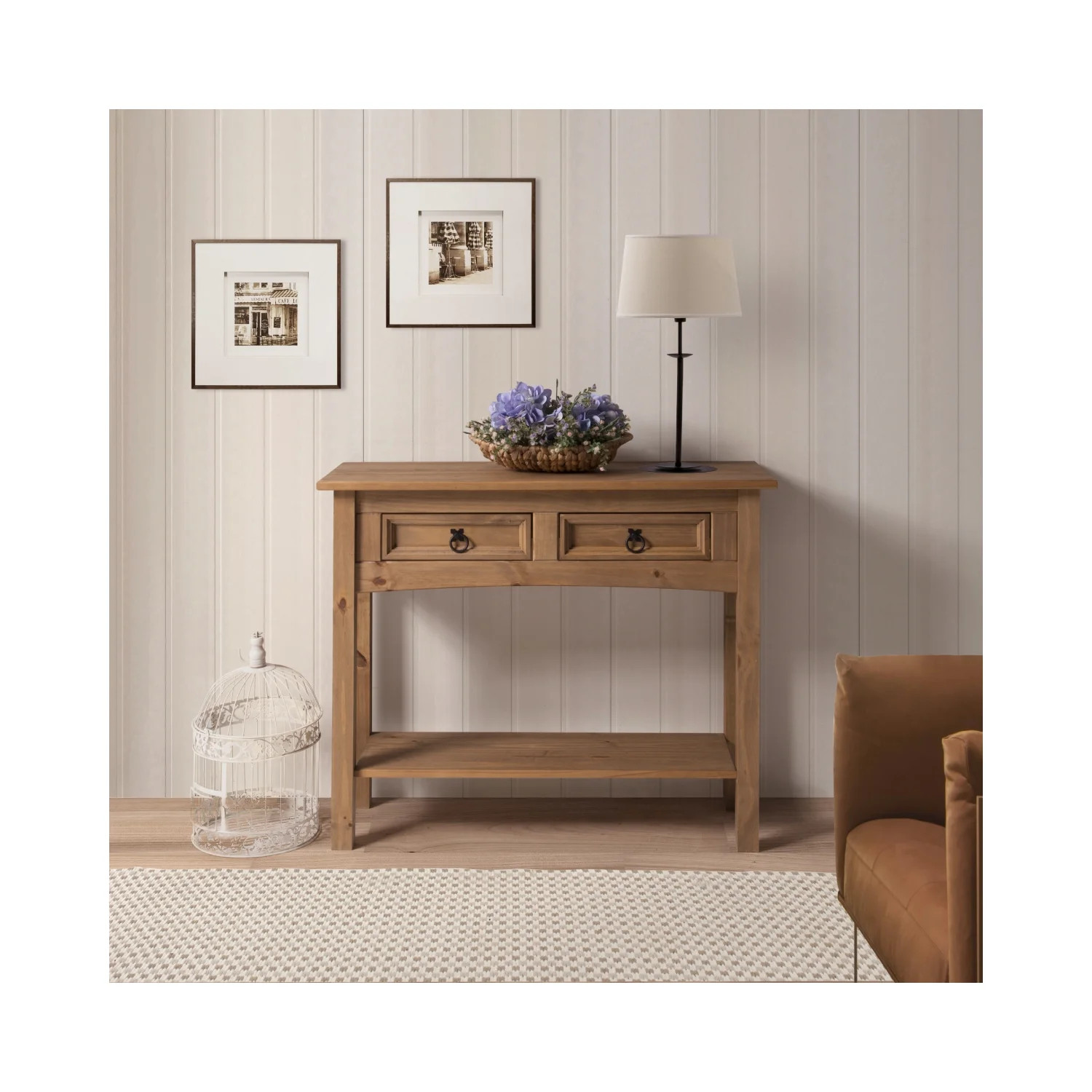 OS Home and Office Furniture Cottage Series Solid Wood Hall Table in Corona Brn | Walmart (US)