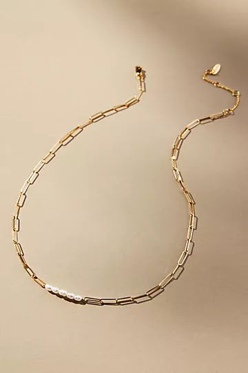 Botanist Abroad Pearl Chain-Link Necklace | Anthropologie (US)