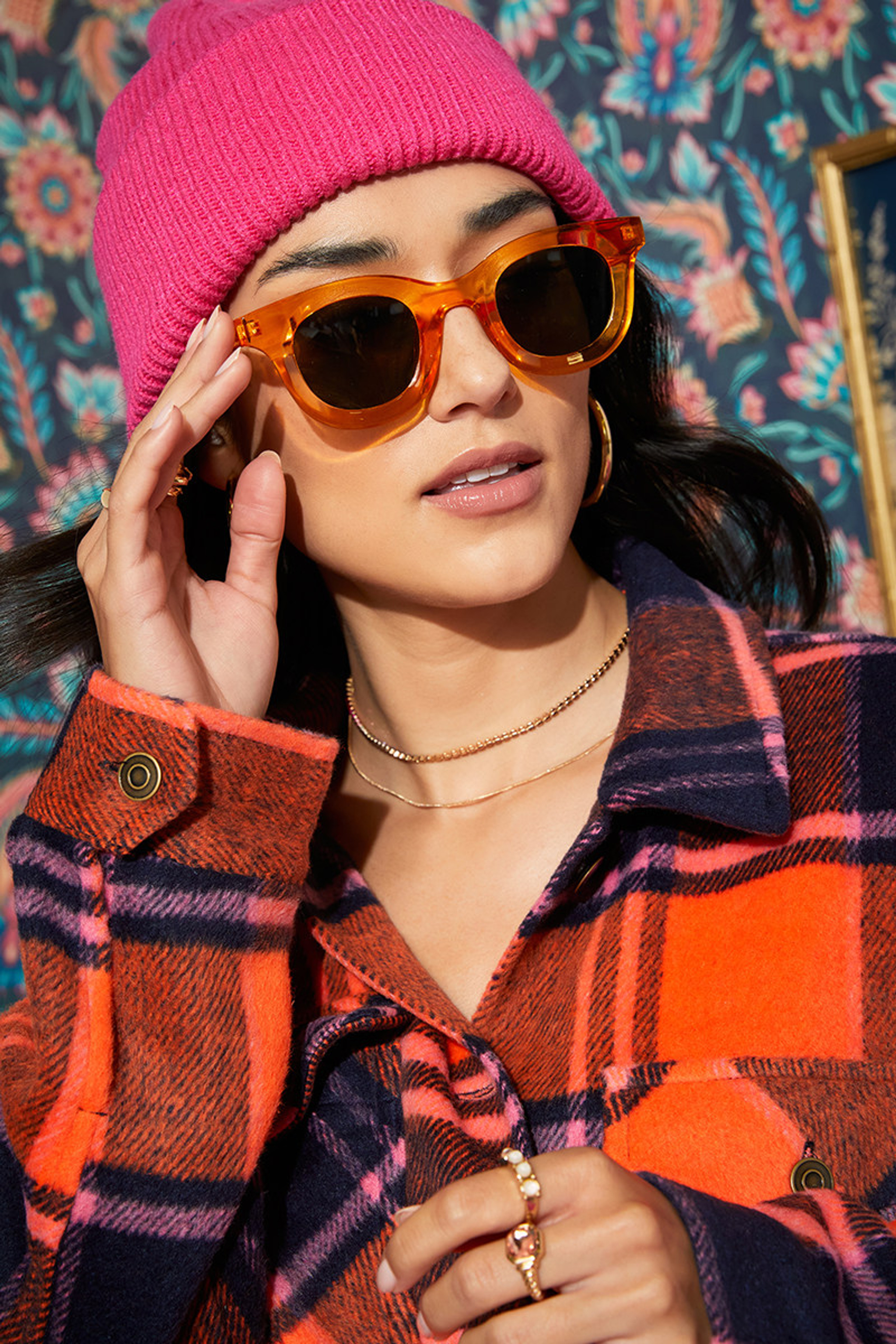 Belinda Thick Frame Round Sunglasses | Francesca's