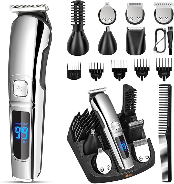Ufree Beard Trimmer for Men, Waterproof Electric Razor for Nose, Body, Face & Mustache, Cordless ... | Amazon (US)