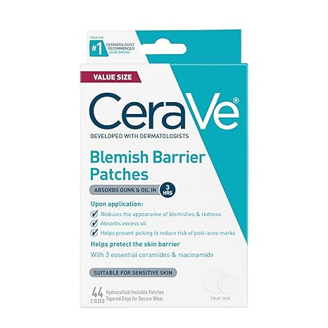 CeraVe Hydrocolloid Blemish Patches, Oil Absorbing Spot Control with Ceramides and Niacinamide, A... | Amazon (US)