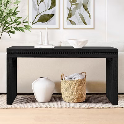 Wood Entryway Console Table Black Hallway Console Table with Wood Beads Decoration Accent Foyer Table For Living Room Entryway-Koiai | Target