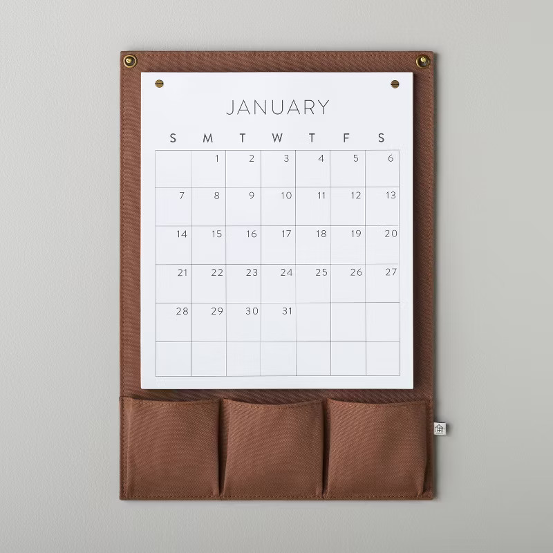 Canvas Pouch 2023-2024 Wall Calendar Brown/White - Hearth & Hand™ with Magnolia | Target