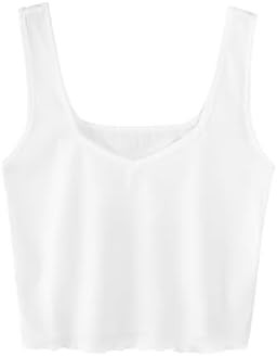 Remidoo Women's Square Neck Crop Tank Top Casual Basic Fitted Ribbed Knit Sleeveless Shirt | Amazon (US)