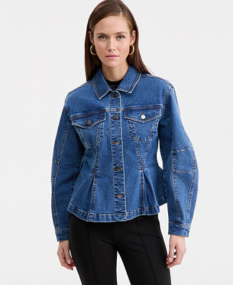 Bar III Women's Sculpted Denim Jacket, Macy's Exclusive - Macy's | Macy's