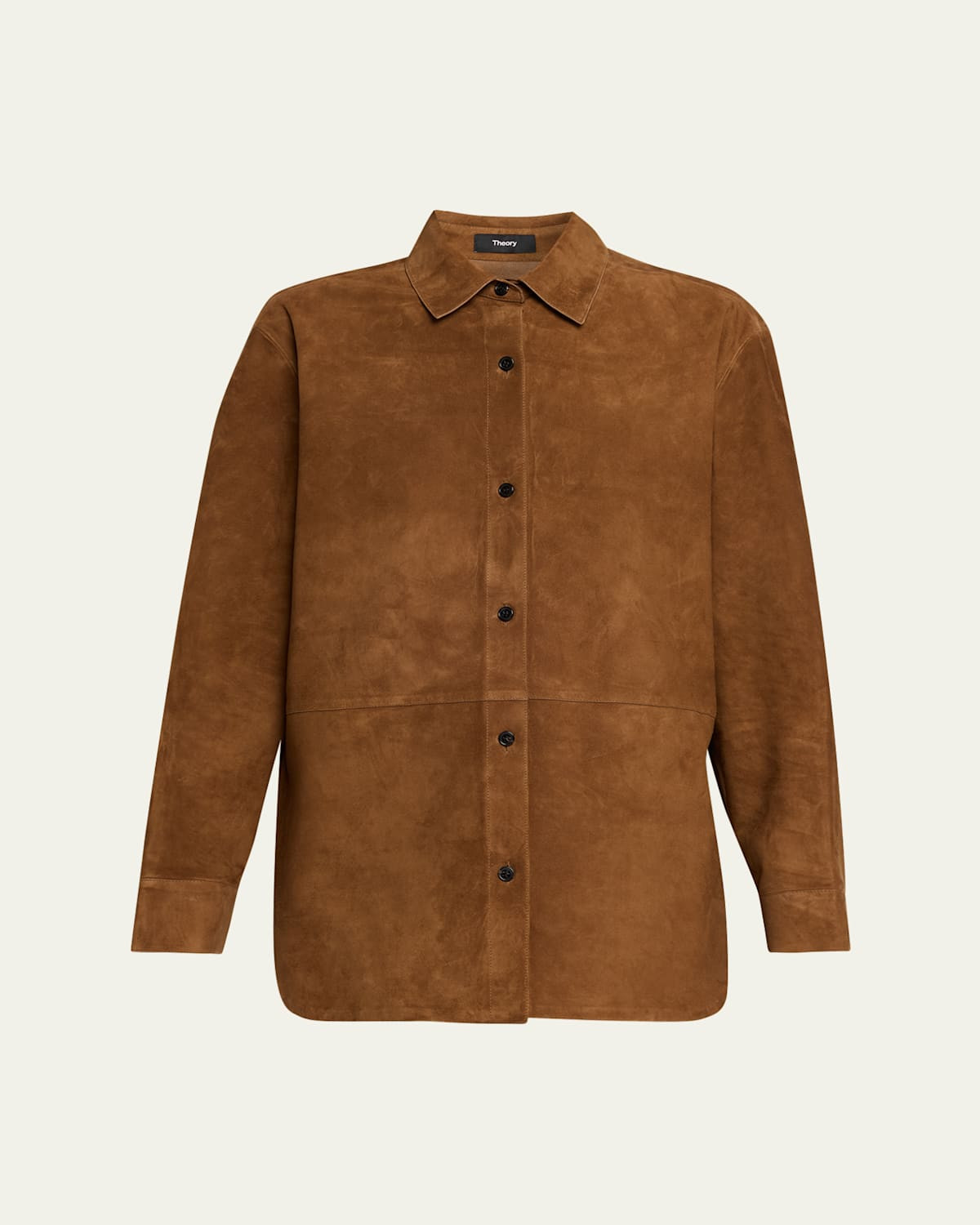 Long-Sleeve Suede Menswear Shirt | Bergdorf Goodman