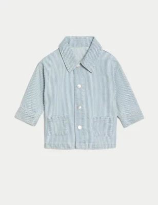 Pure Cotton Denim Striped Jacket (0–3 Yrs) | Marks & Spencer (UK)