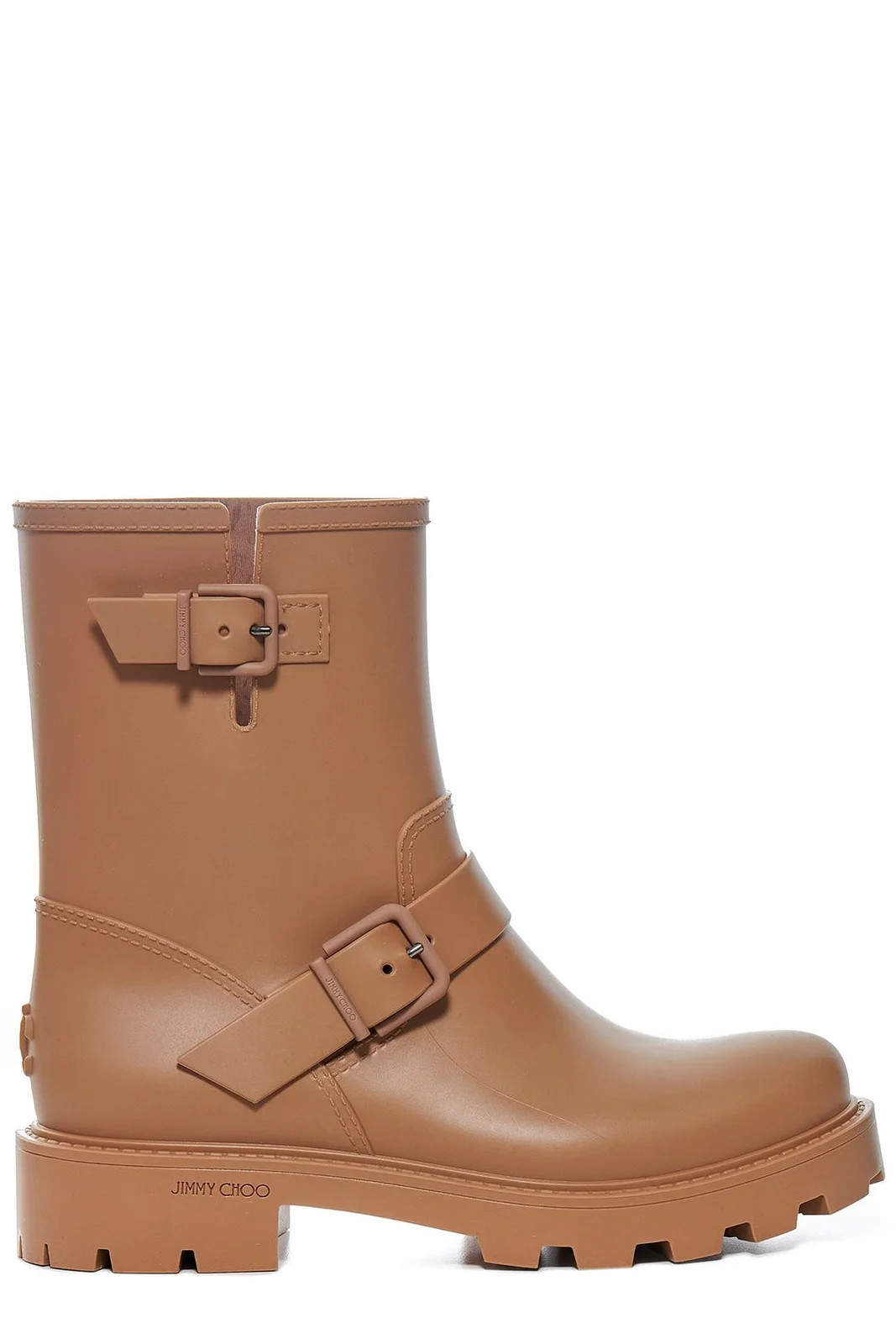 Jimmy Choo Yael Flat Buckle-Detailed Rain Boots | Cettire Global
