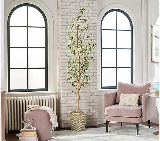 82" Olive Artificial Tree by Nearly Natural - QVC.com | QVC