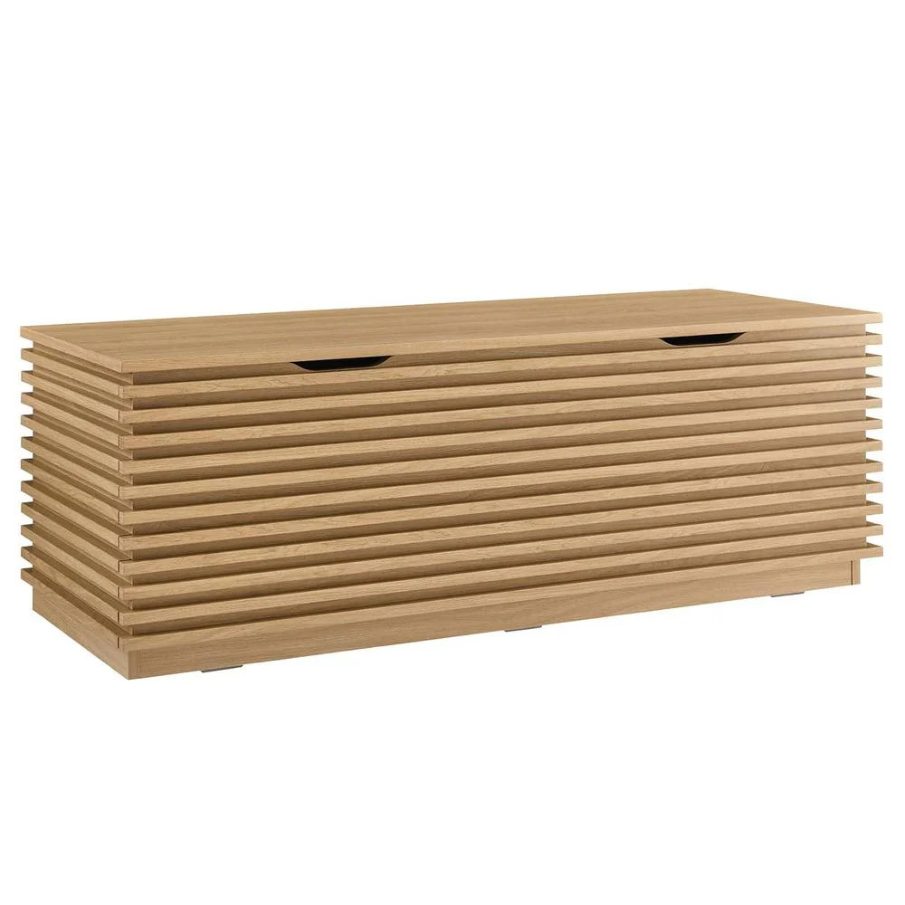 Modway Render Particleboard and Laminate Storage Bench in Oak | Walmart (US)