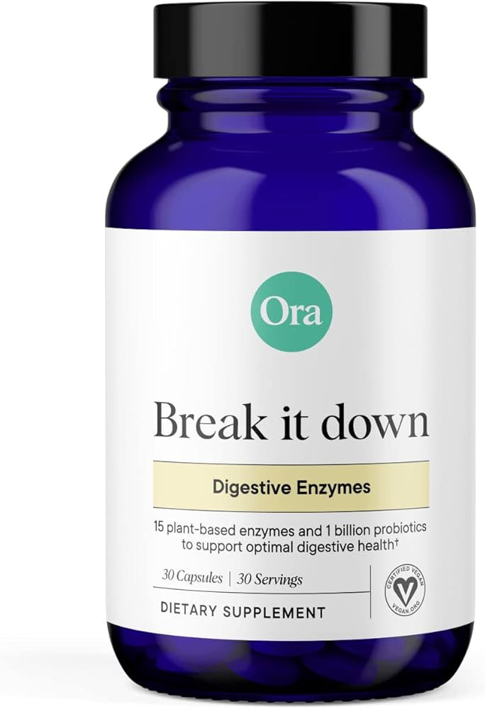 Ora Organic Multi-Enzyme Supplement - Vegan, Gluten Free Enzymes for Digestion with Probiotics fo... | Amazon (US)