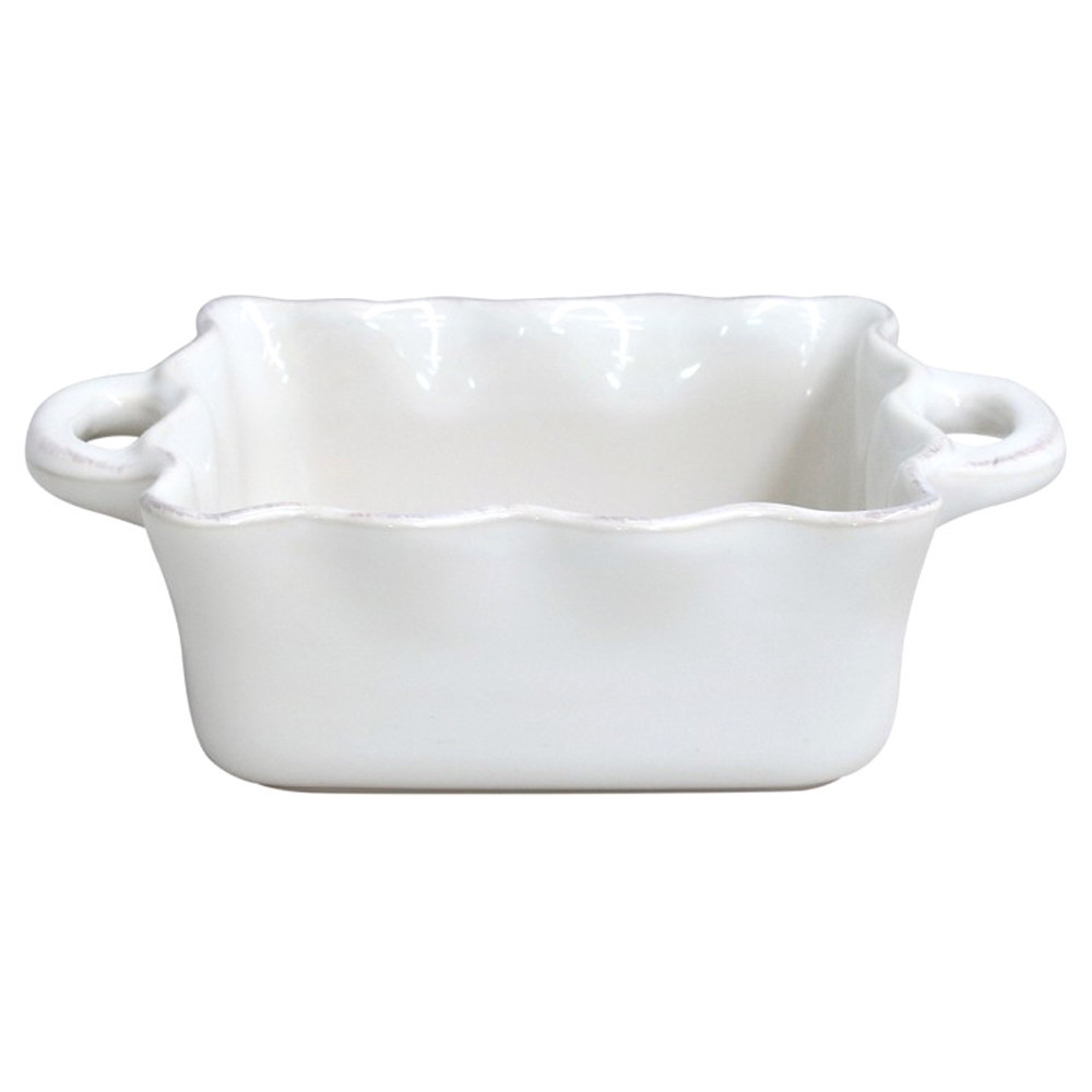 Casafina Cook & Host Modern Classic White Stoneware Square Baking Dish | Kathy Kuo Home