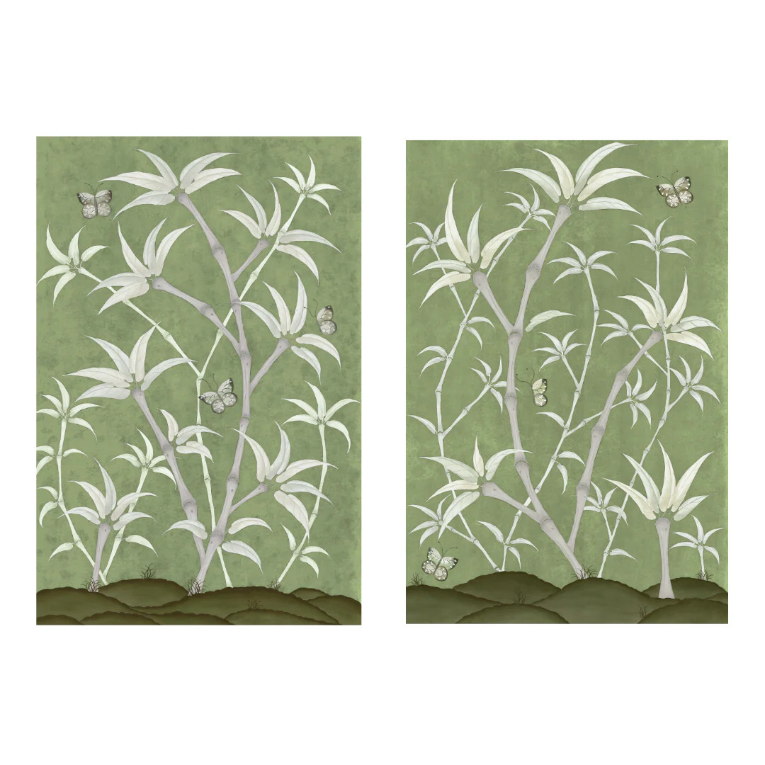 Chinoiserie Panel Print Pair | Bamboo En Fleur | Over The Moon