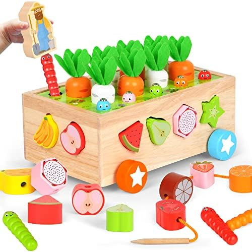 Amazon.com: Montessori Toys Wooden Educational Learning Toys for 1 2 3 4 Year Old, Toddler Boy Gi... | Amazon (US)